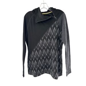 Smartwool Women Merino Wool Asymmetrical Zip Hoodie Sweater Top Size L